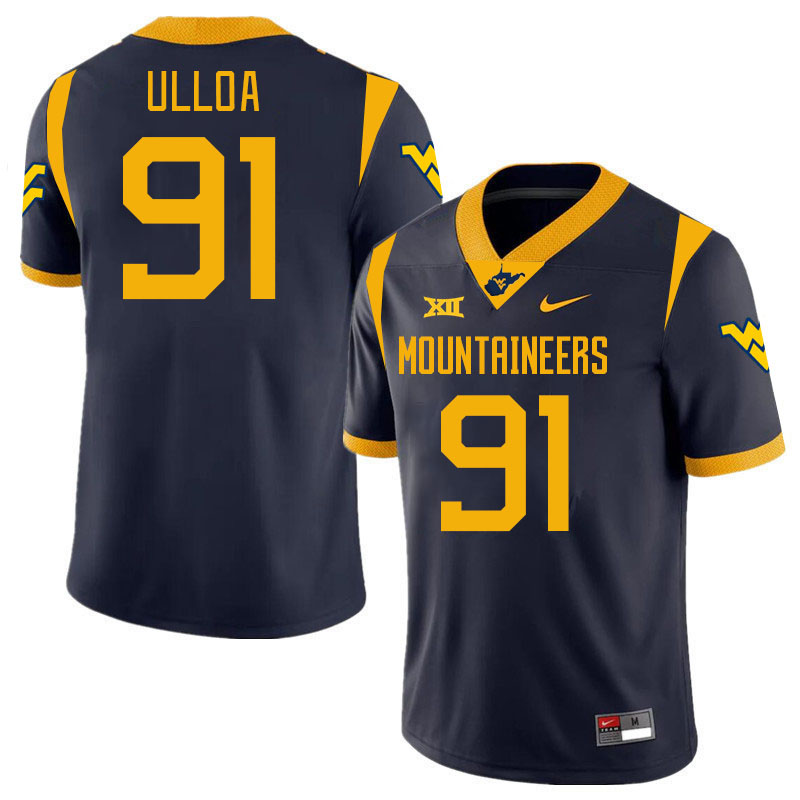 #91 Jonah Ulloa West Virginia Mountaineers College 2024 New Uniforms Football Jerseys Stitched Sale-Navy